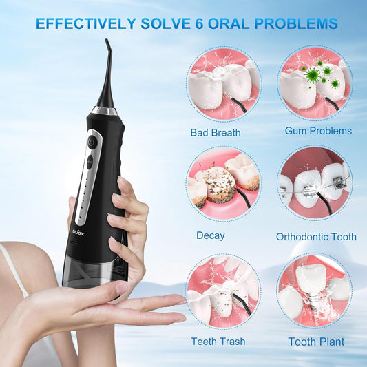 Oral Dental Water Flosser 8 Nozzles 5 Modes  270Ml Tank